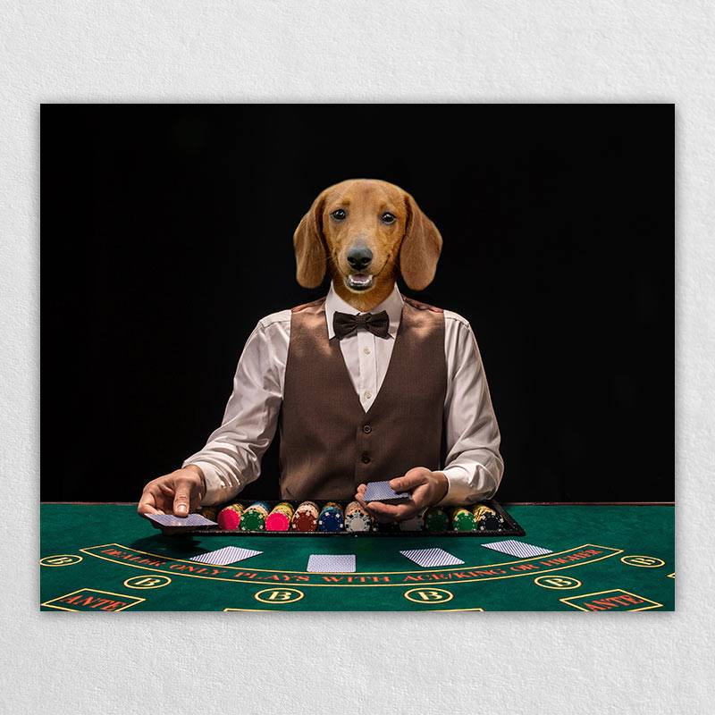Playing Poker Animal Human Portraits