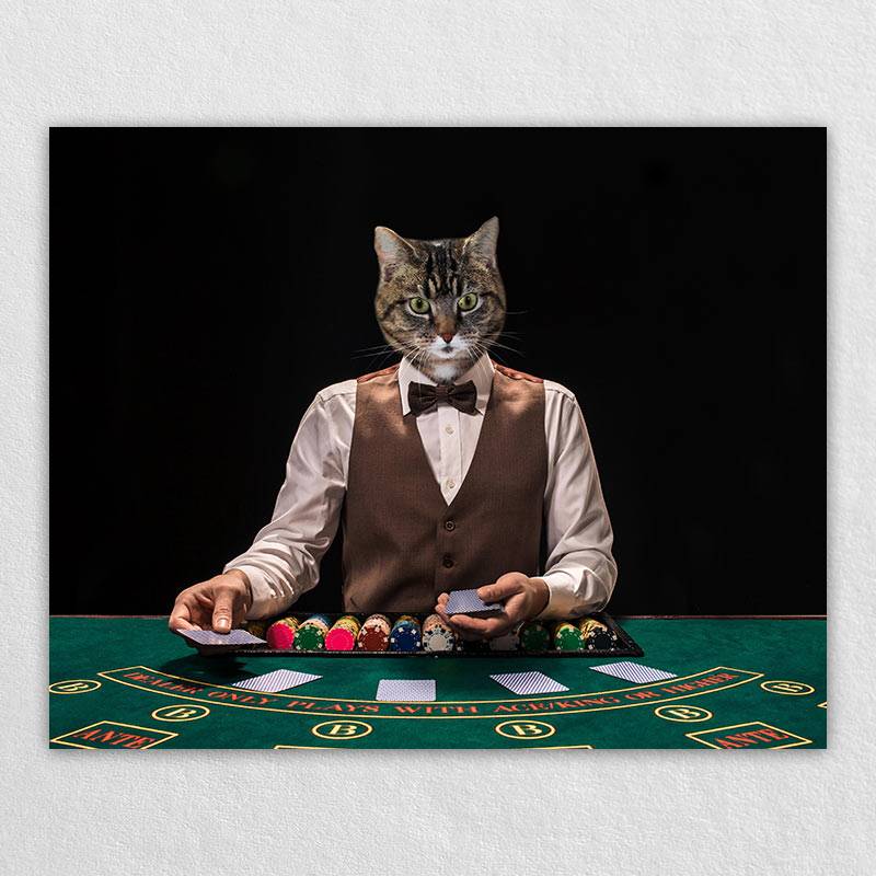 Playing Poker Animal Human Portraits