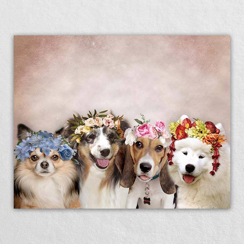 Custom Pet Dog Family Portrait