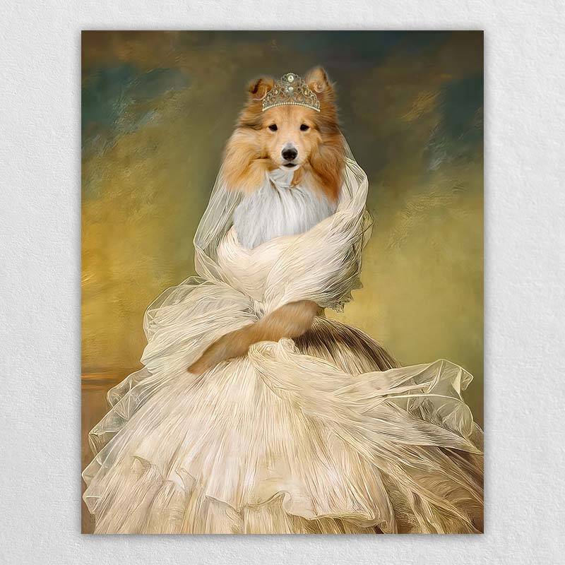 Beautiful Pet Dog Cat Queen Portrait
