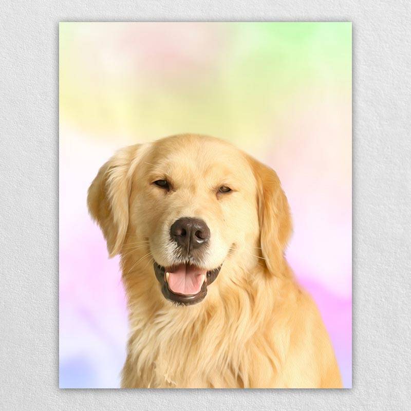 Colorful Dog Canvas Art Pet Artwork