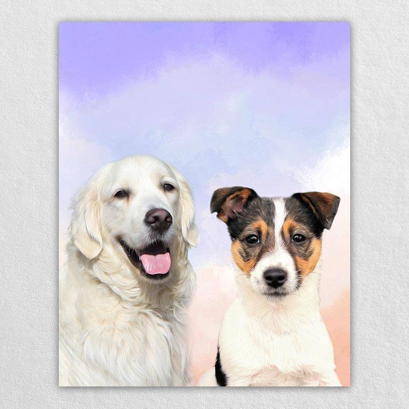 Rainbow Dog Painting Pet Portrait