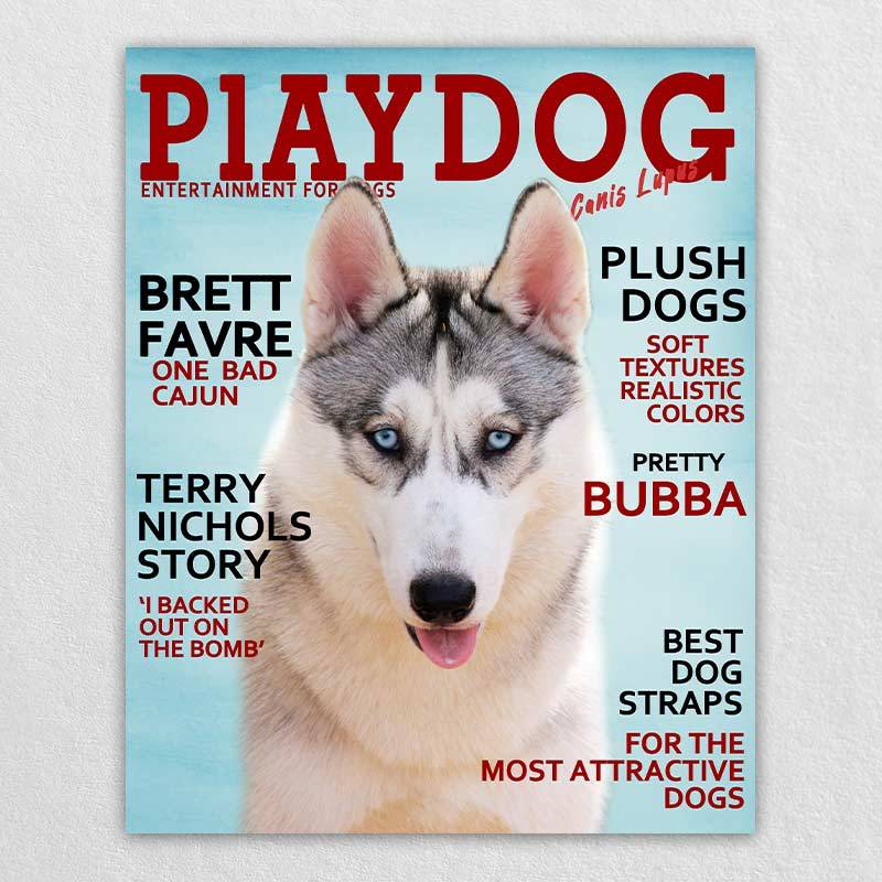 Playdog  Magazine Cover Animal Pet Puppy Painting