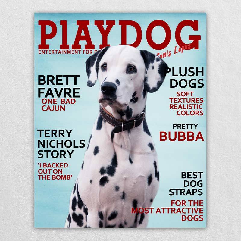 Playdog  Magazine Cover Animal Pet Puppy Painting