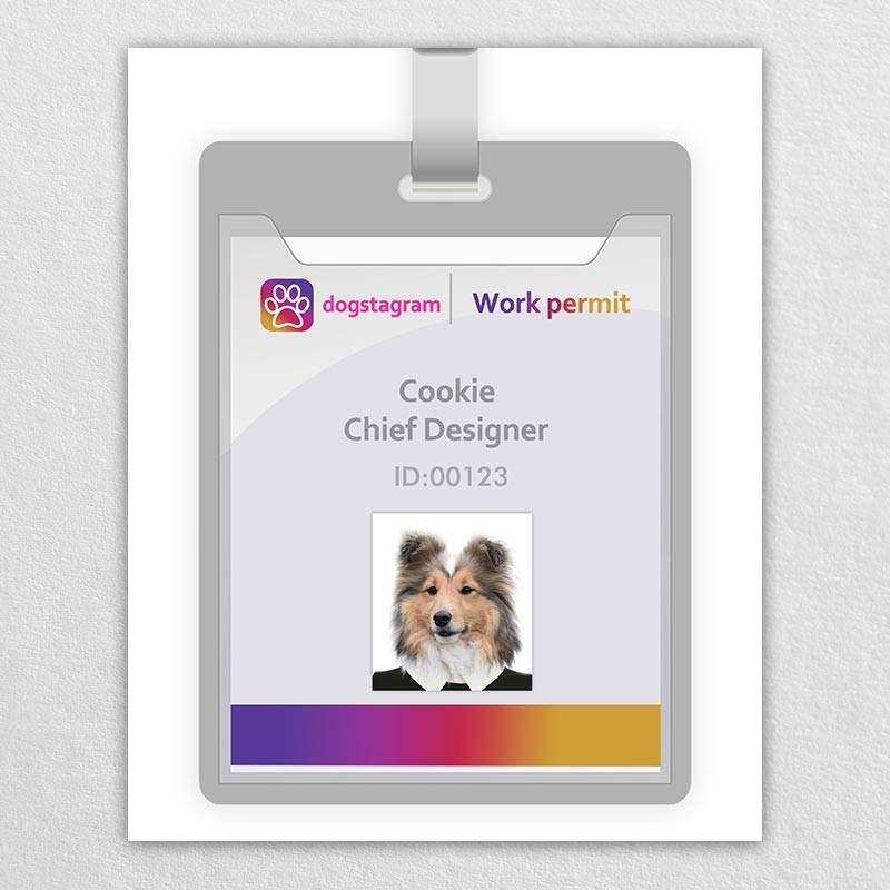 Professional Dog Painting For Work Badge
