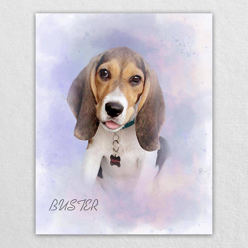 Watercolor Pet Portrait Dog Watercolor Painting