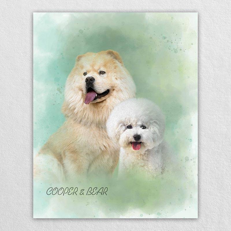 Custom Dog Watercolor Painting Pet Painting