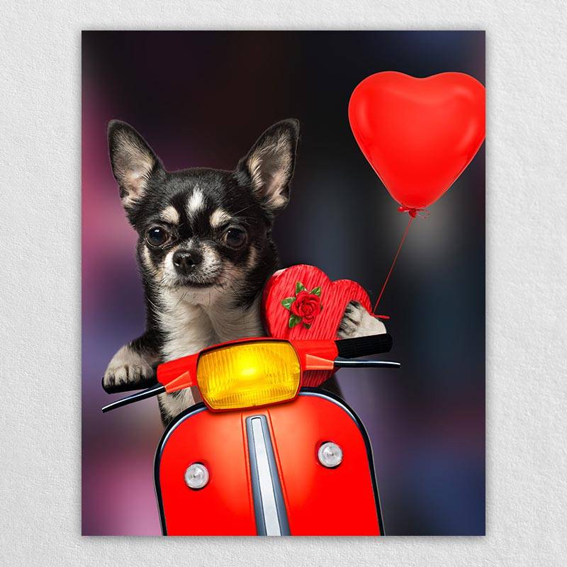 Funny Rider Custom Cartoon Pet Portrait