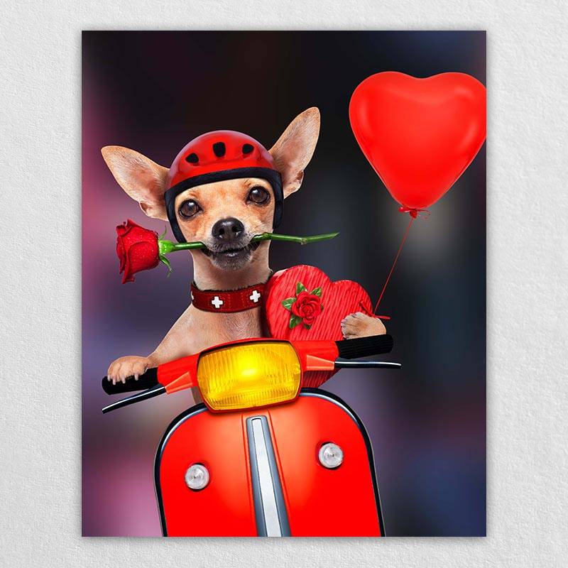 Funny Rider Custom Cartoon Pet Portrait