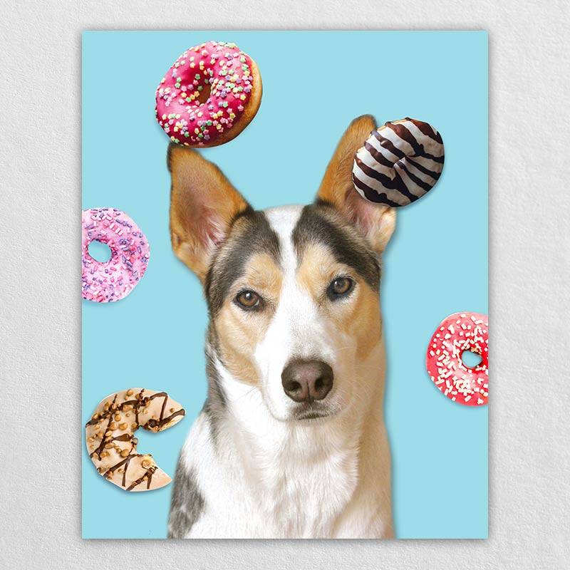 Dessert Moment Cartoon Dog Portrait Pet Canvas