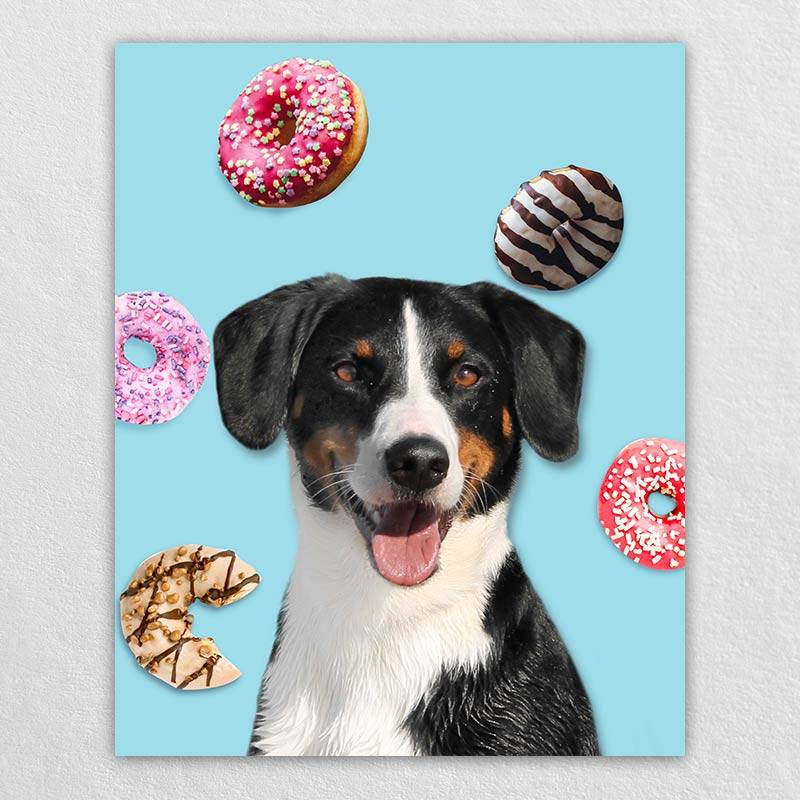 Dessert Moment Cartoon Dog Portrait Pet Canvas