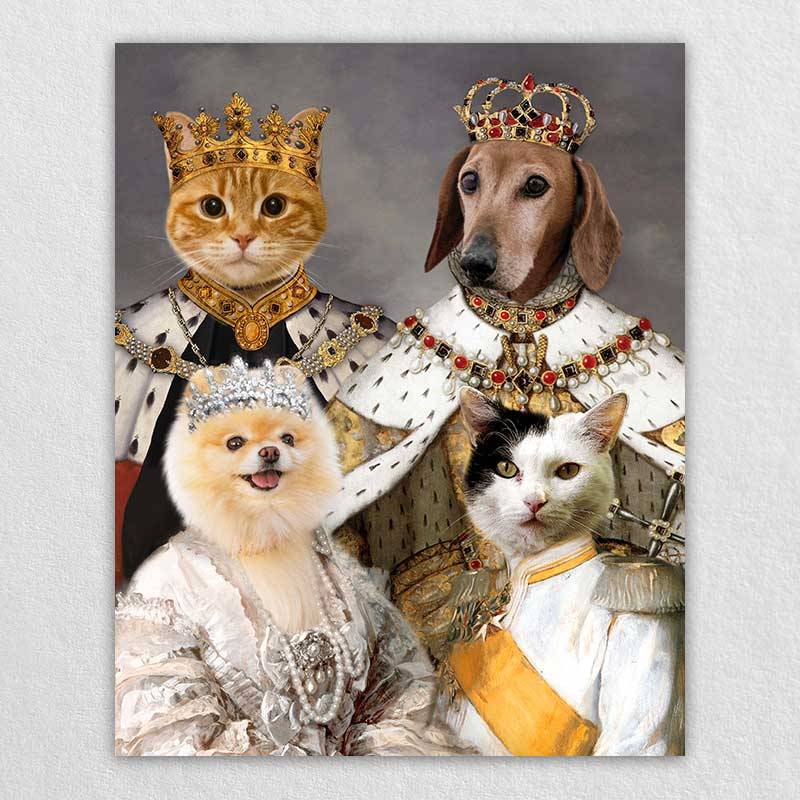 Royal Family Dog Painting Pet Portrait Canvas