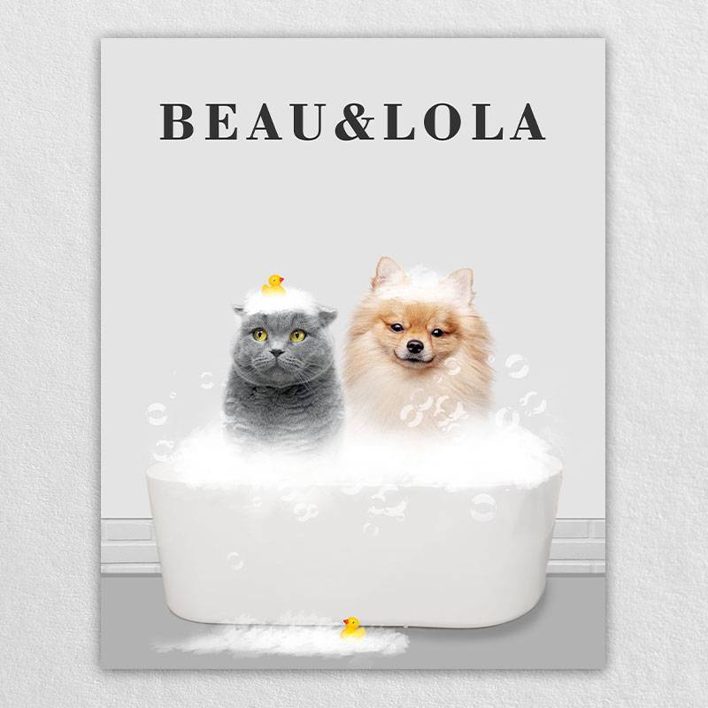 Custom Cat Pet Dog Bathroom Art