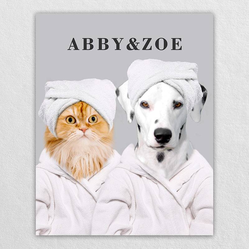 Funny Dog Bathroom Art Pet Canvas