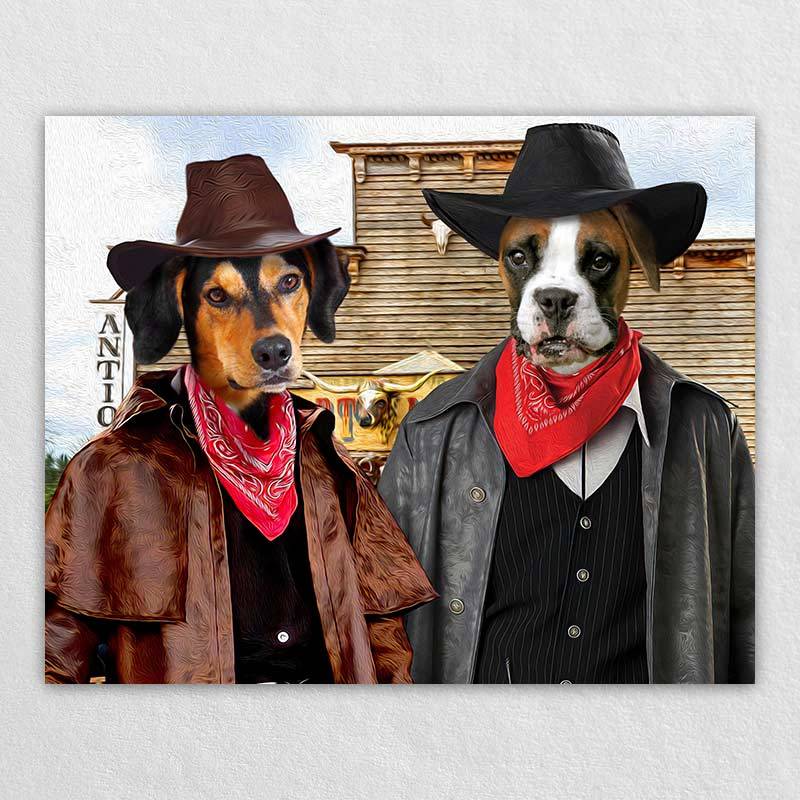 Pet In Costume Canvas For 2 Pets