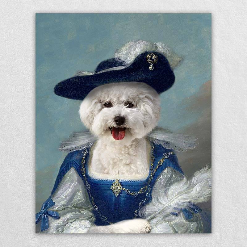 Queen Royal Pet Dog Portrait Regal Canvas