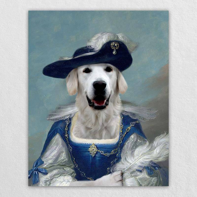 Queen Royal Pet Dog Portrait Regal Canvas