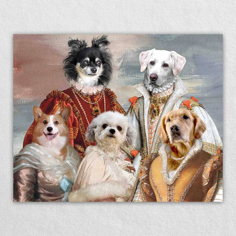 Pet Dog Portrait Painting Renaissance