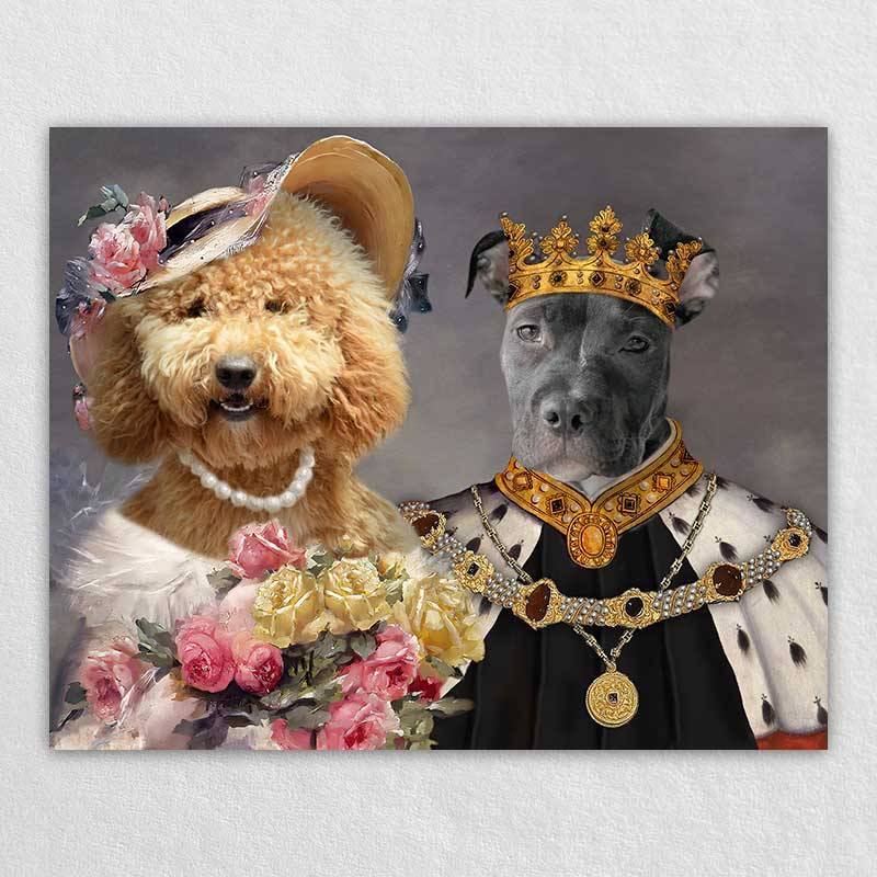 Custom Royal King And Queen Pet Portrait