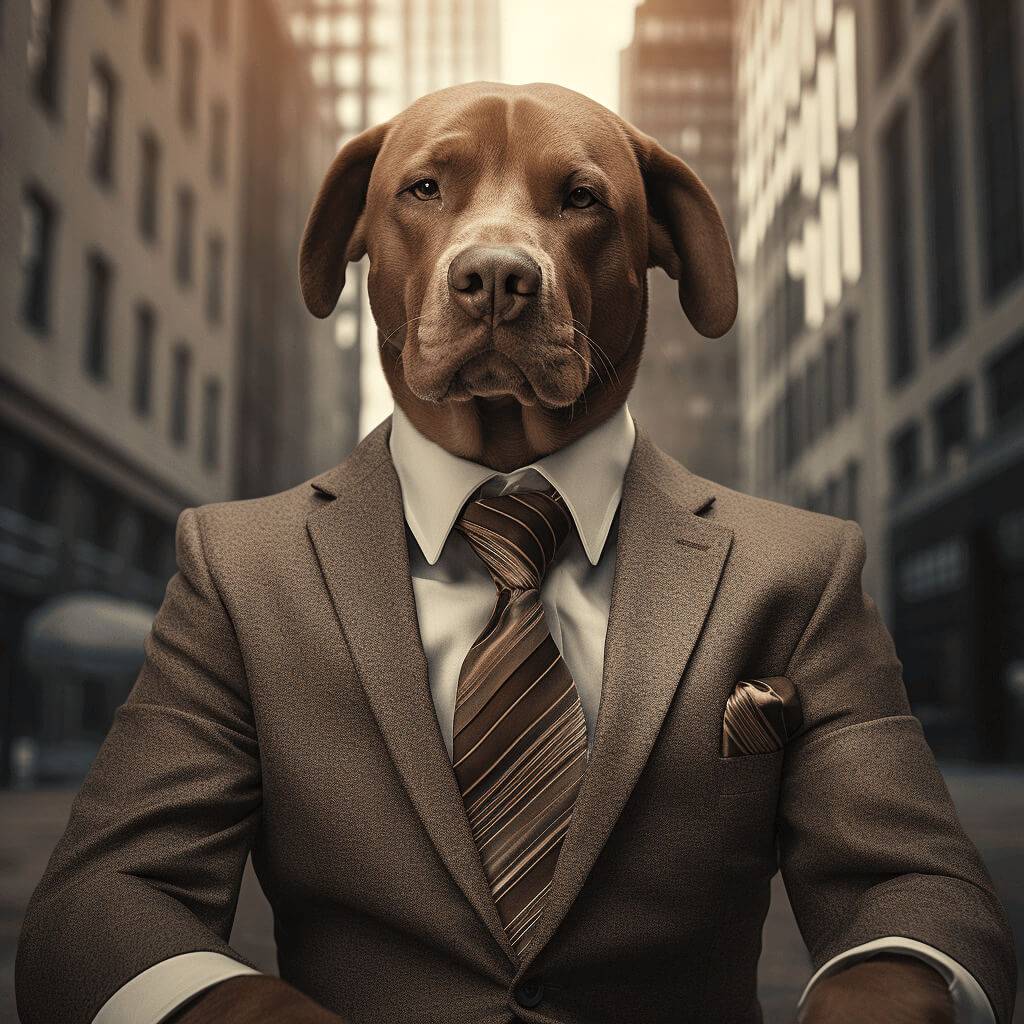 Custom Pet Dog As Human Portrait