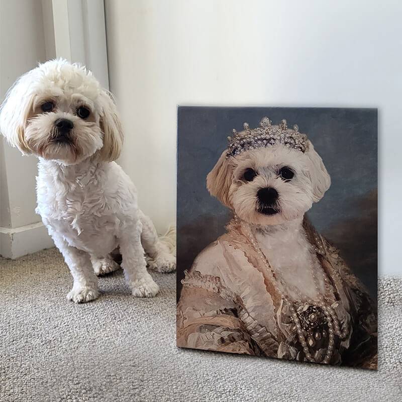 8" x 10" Custom Pet Portrait Canvas (buy 5 digital pet portraits get it for free)