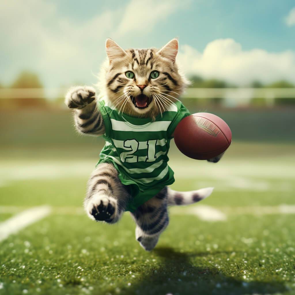 Football Player Pet Portrait Painting Realistic
