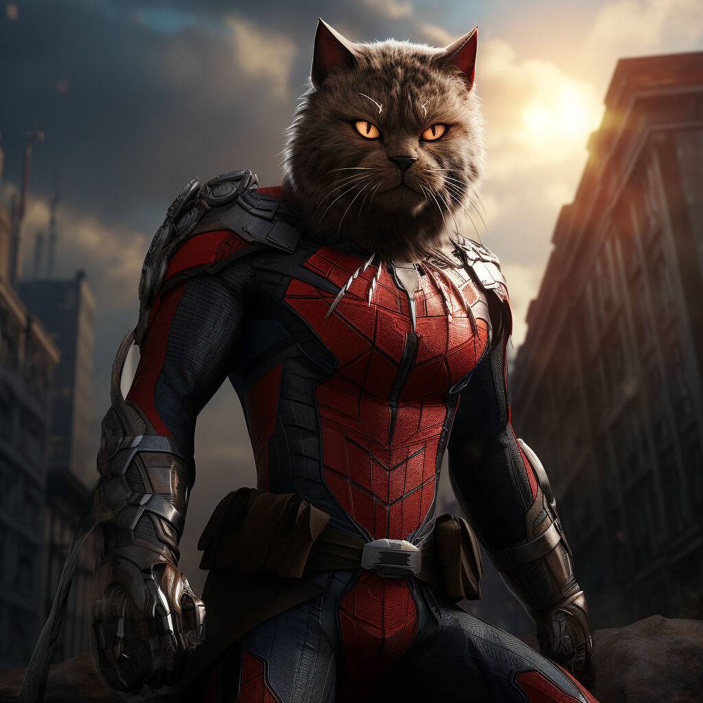 The Amazing Spider Man Art Cat Dog Portrait