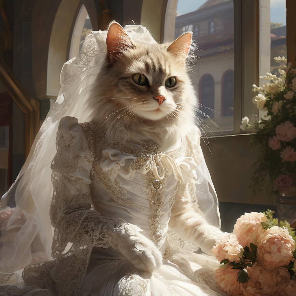 Wedding Artwork Pet Cat Dog Portrait