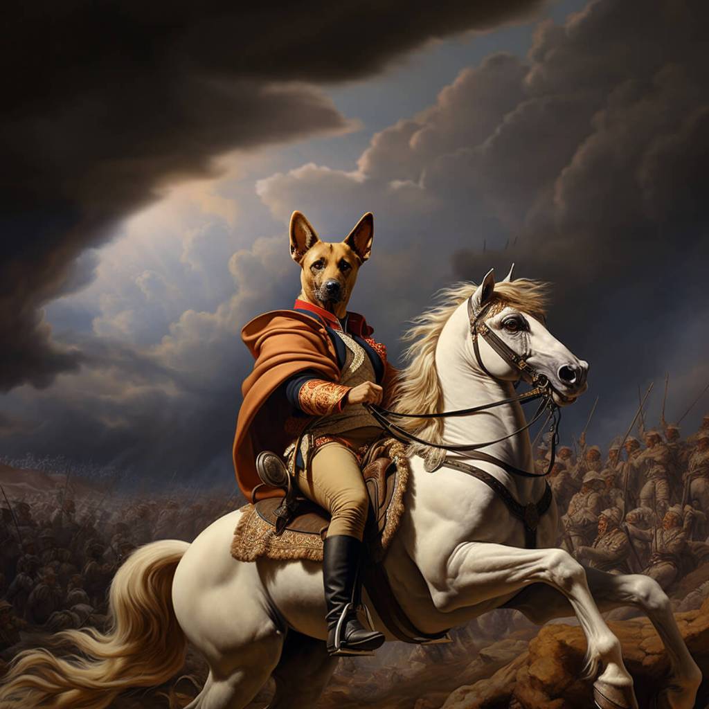 Custom Pet Napoleon Portrait Painting
