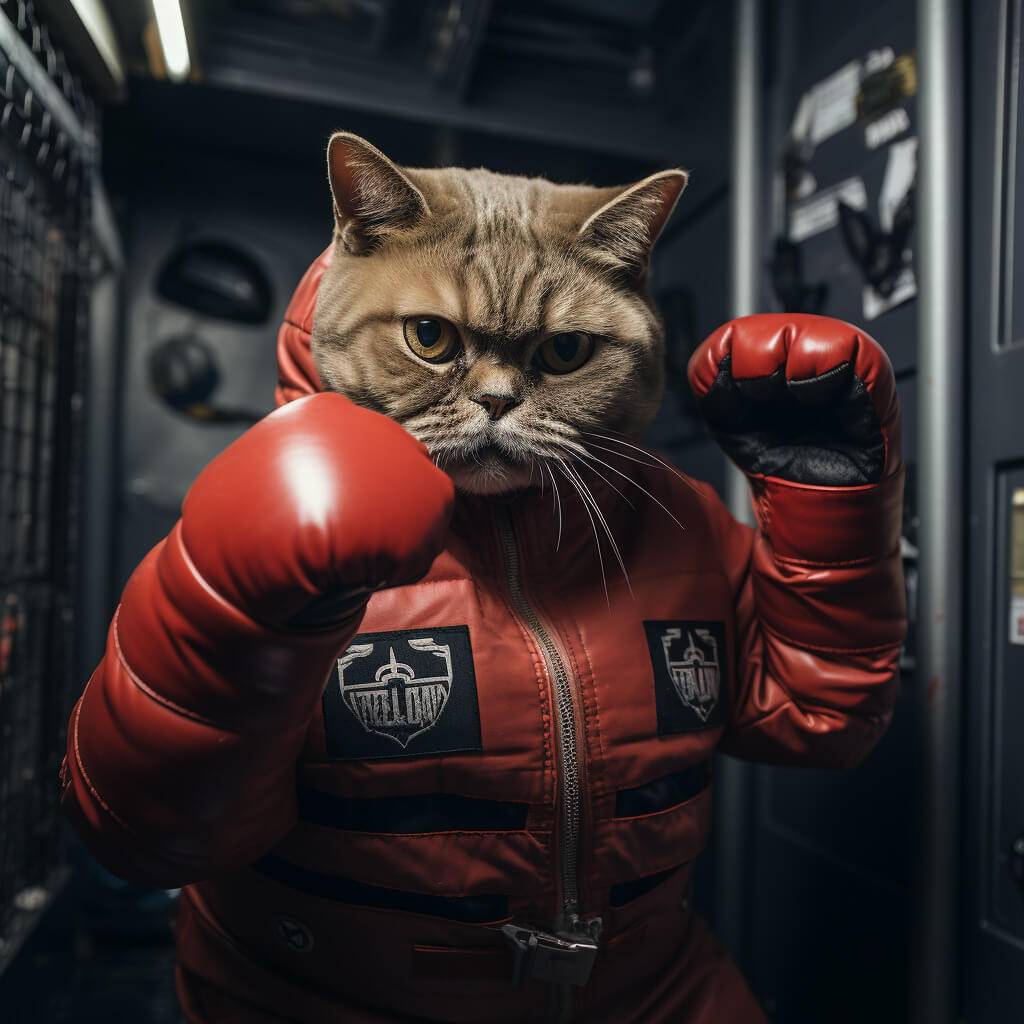 Boxer Canvas Art Pet Cat Artwork