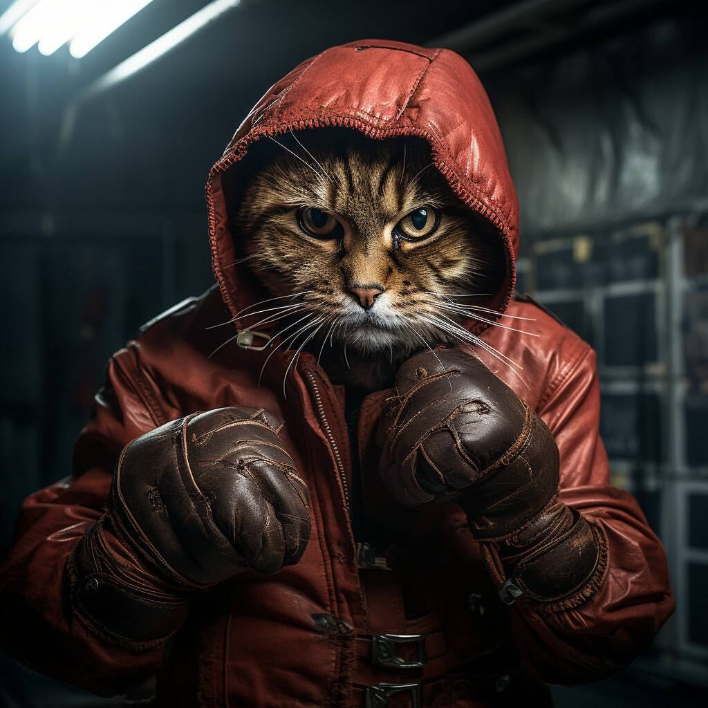 Cat Canvas Art Pet Mixed Boxing Art