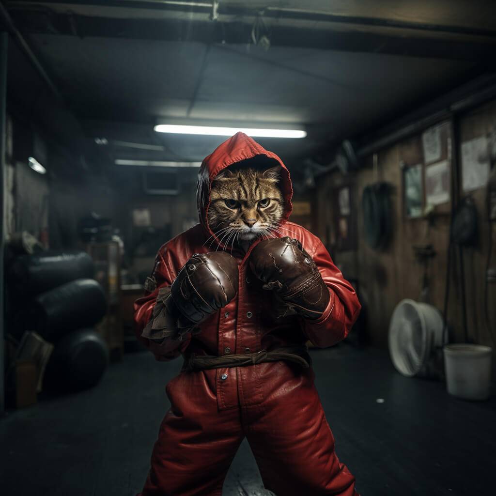 Pet Pop Digital Art Cat Boxing Art Prints