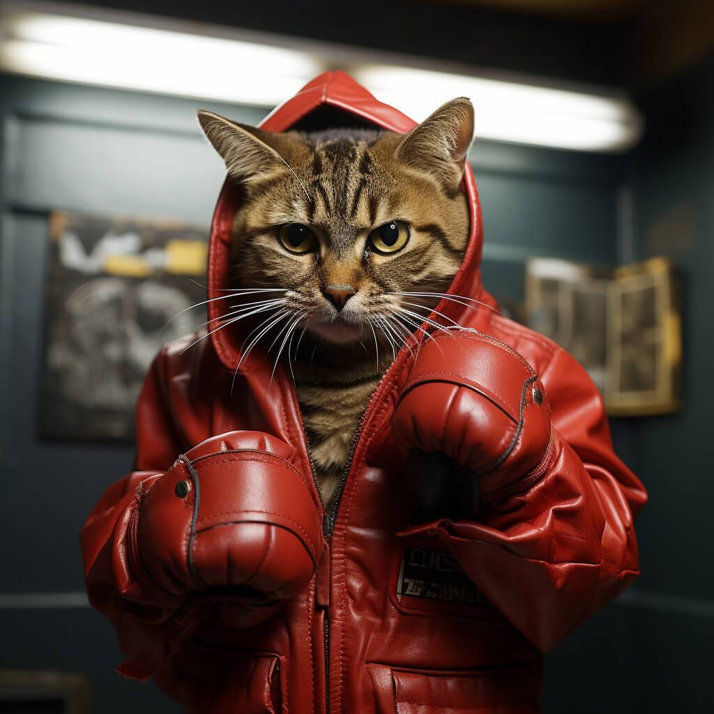 Kawaii Pet Cat Photos into Cool Boxing Art