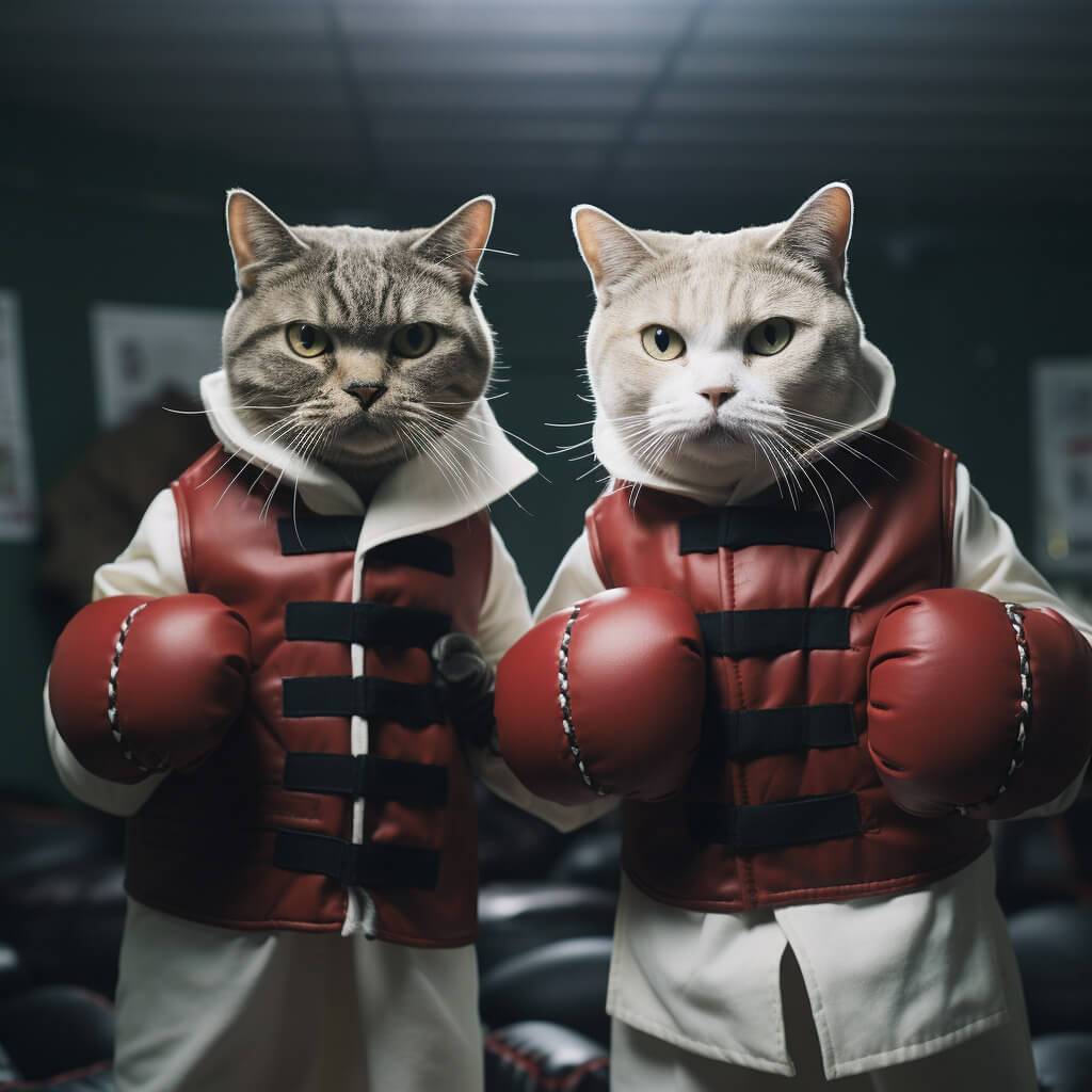 Personalized Pet Canvas Modern Art Cat Boxing Prints for Sale