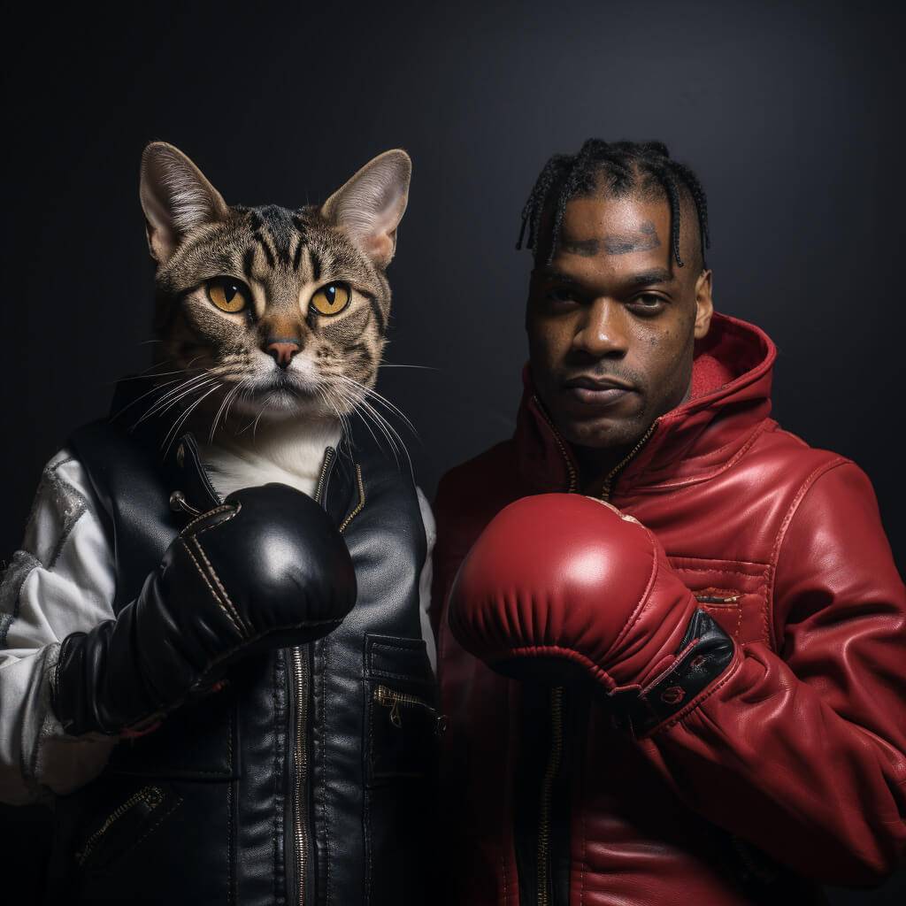 Best Pet Canvas Art of a Cat Boxing Match Pictures