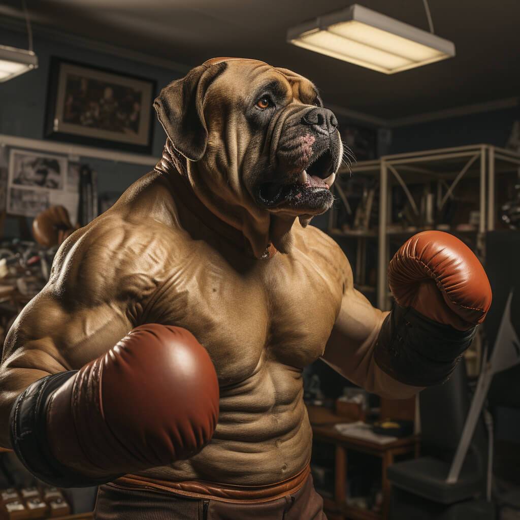 Boxing Photography Dog Art Painting Turn Pet Photo into Canvas Art