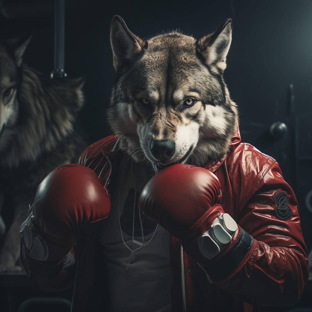 Funny Boxing Photos Pitbull Pet Dog Canvas Art