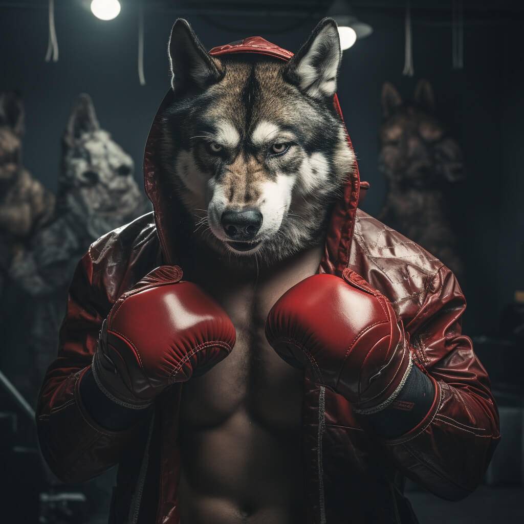 Boxing Gym Photography Bulldog Artwork Pet Photo on Funny Canvas Art