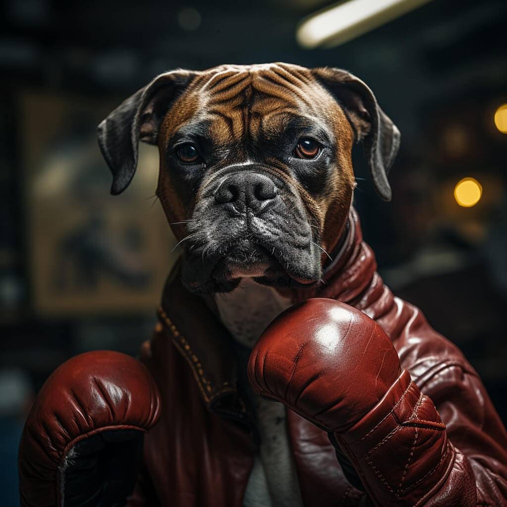 Boxing Fight Photos Abstract Dog Art Print on Demand Pet Products