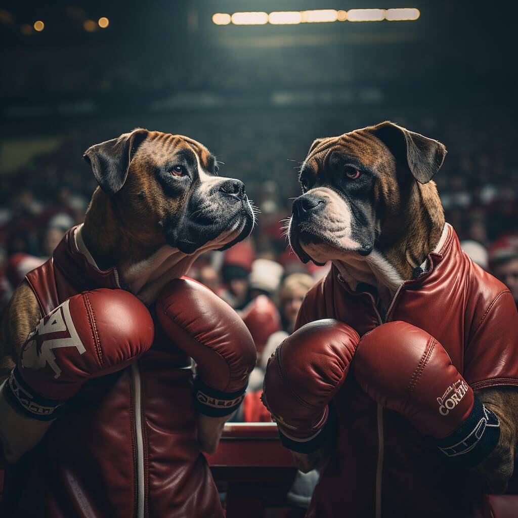 Boxing Game Images English Bulldog Artwork Prints of Pets