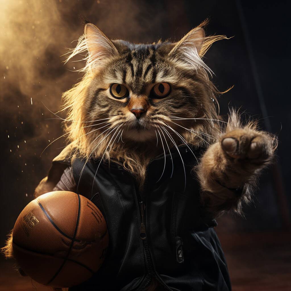 Cool Basketball Profile Pictures Anthropomorphic Cat Art