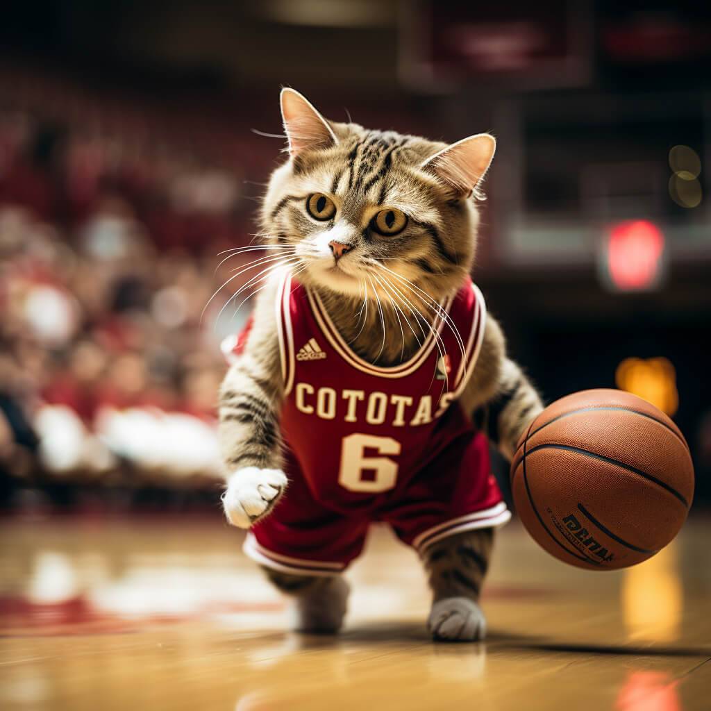 Funny Pictures of Basketball Players Cute Cat Artwork