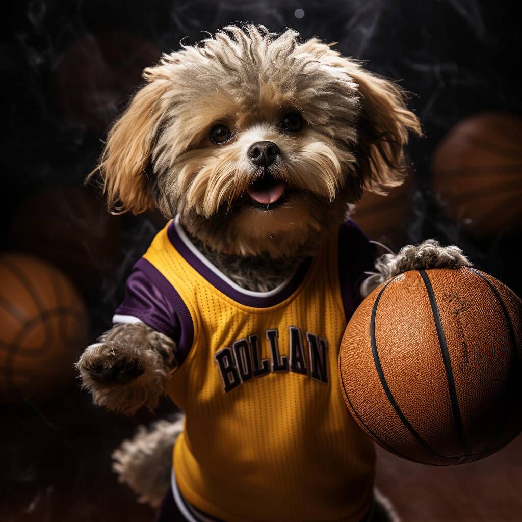 Cool Basketball Images Dog Picture Personalized Pet Canvas