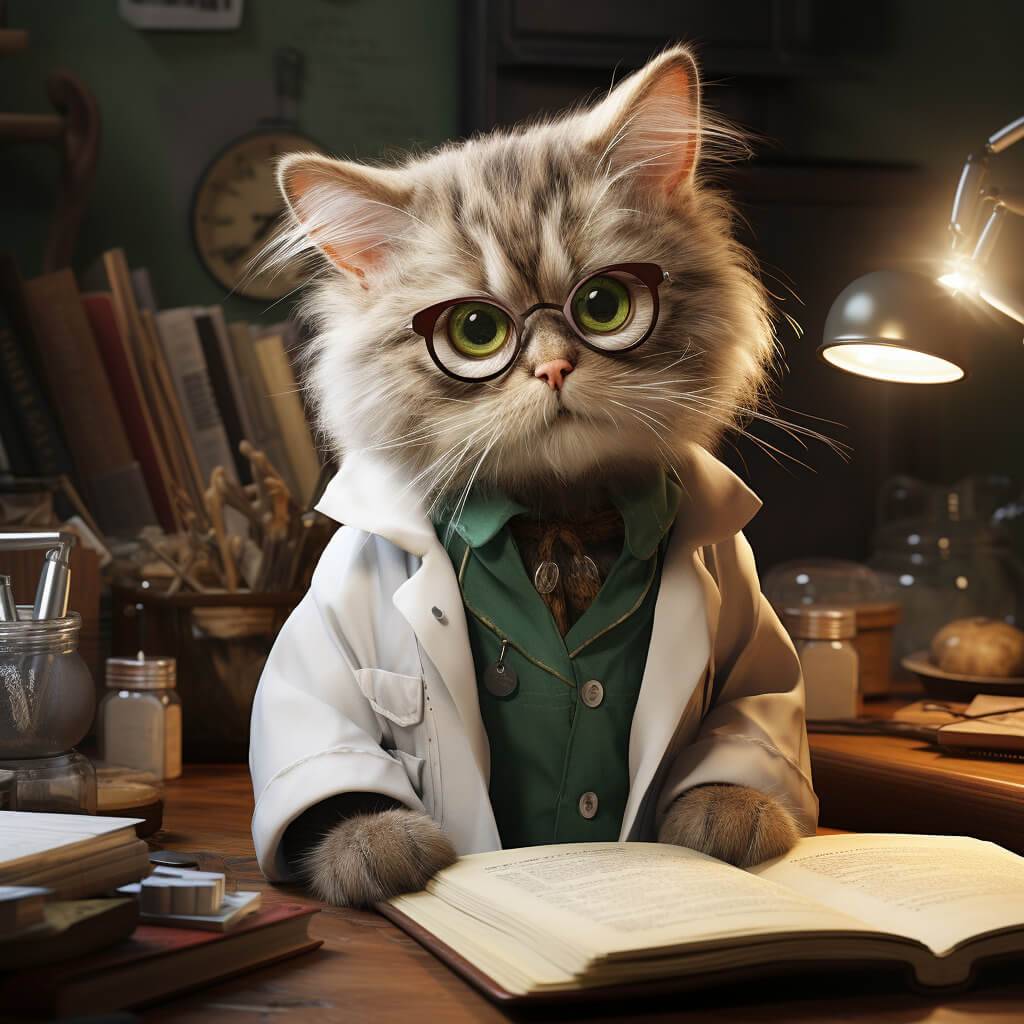 Doctor Set Picture Human Cat Paintings