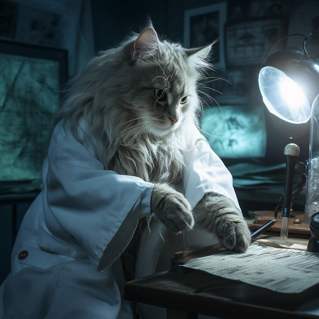 Picture Of A Doctor Drawing Cat Art Painting