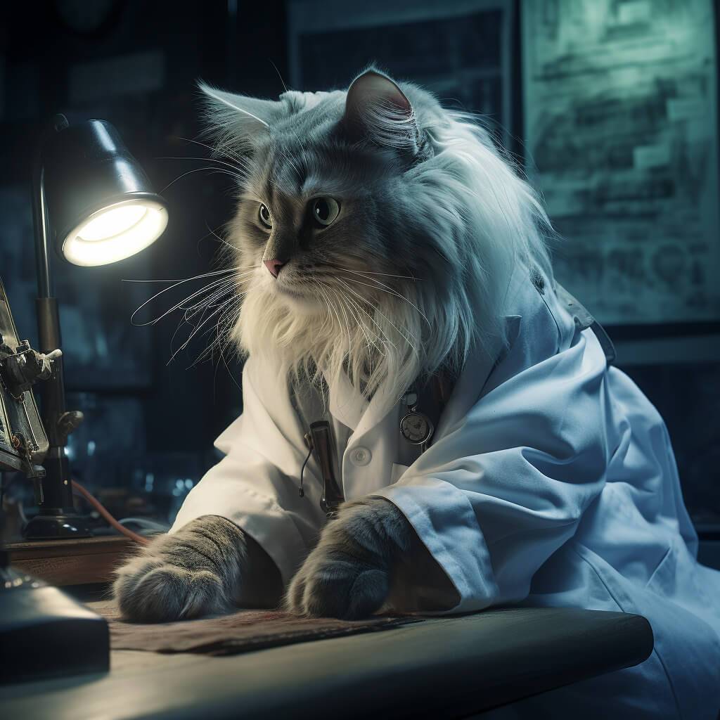 Doctors Clothes Pictures Cat Painting Portrait