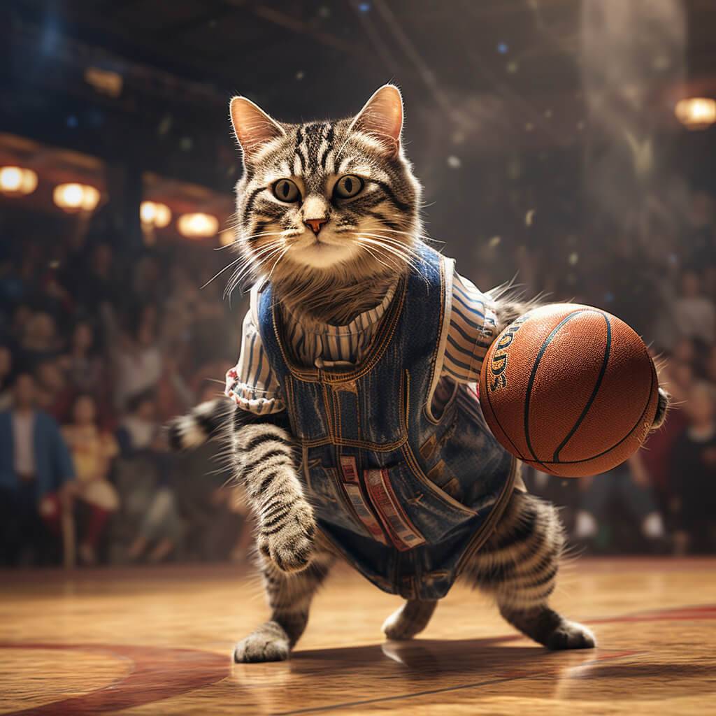 A Cat Painting Basketball Images Printable