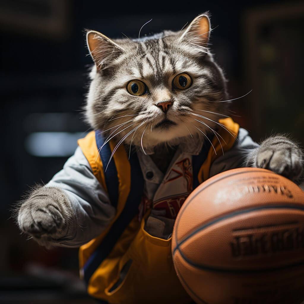Tall Cat Painting Cool Images Of Basketball