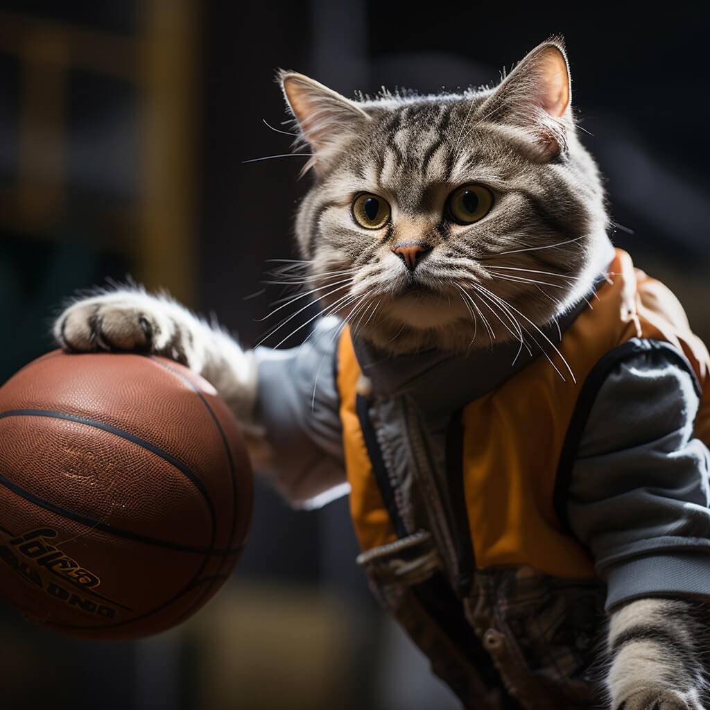 Paintings Of Cat Indoor Basketball Court Images