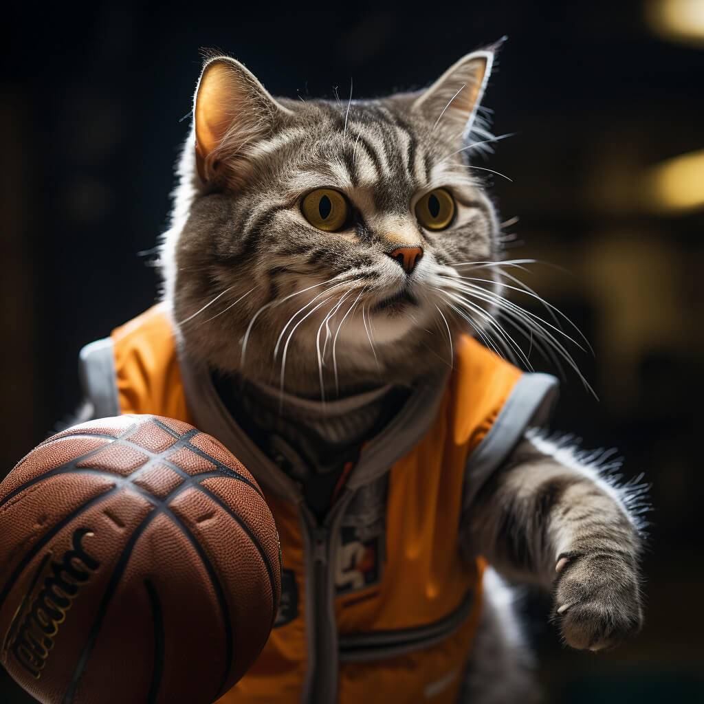 Cat Painting On Wall Basketball Photography
